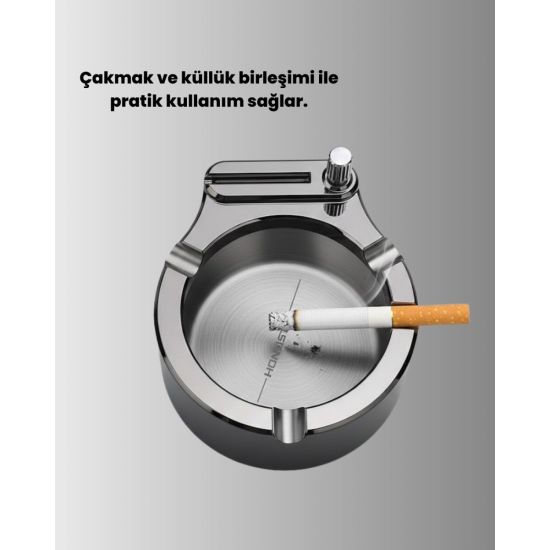 Metal Küllük Çakmaklı Masa Üstü Şık Tasarım