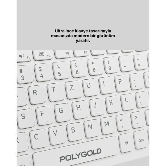USB Alıcılı Kablosuz Klavye Mouse - Geniş Uyumluluk Sessiz Tuşlar