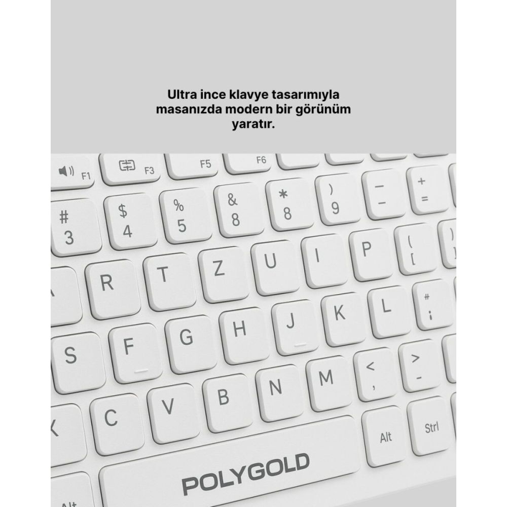 USB Alıcılı Kablosuz Klavye Mouse - Geniş Uyumluluk Sessiz Tuşlar