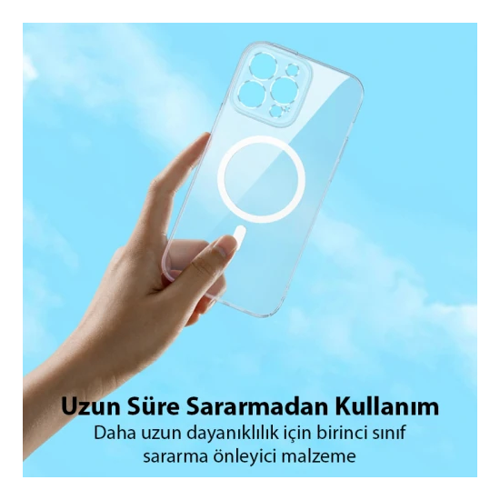 Baseus iPhone 15 Pro Crystal Serisi Manyetik Magsafe Silikon Kılıf + T