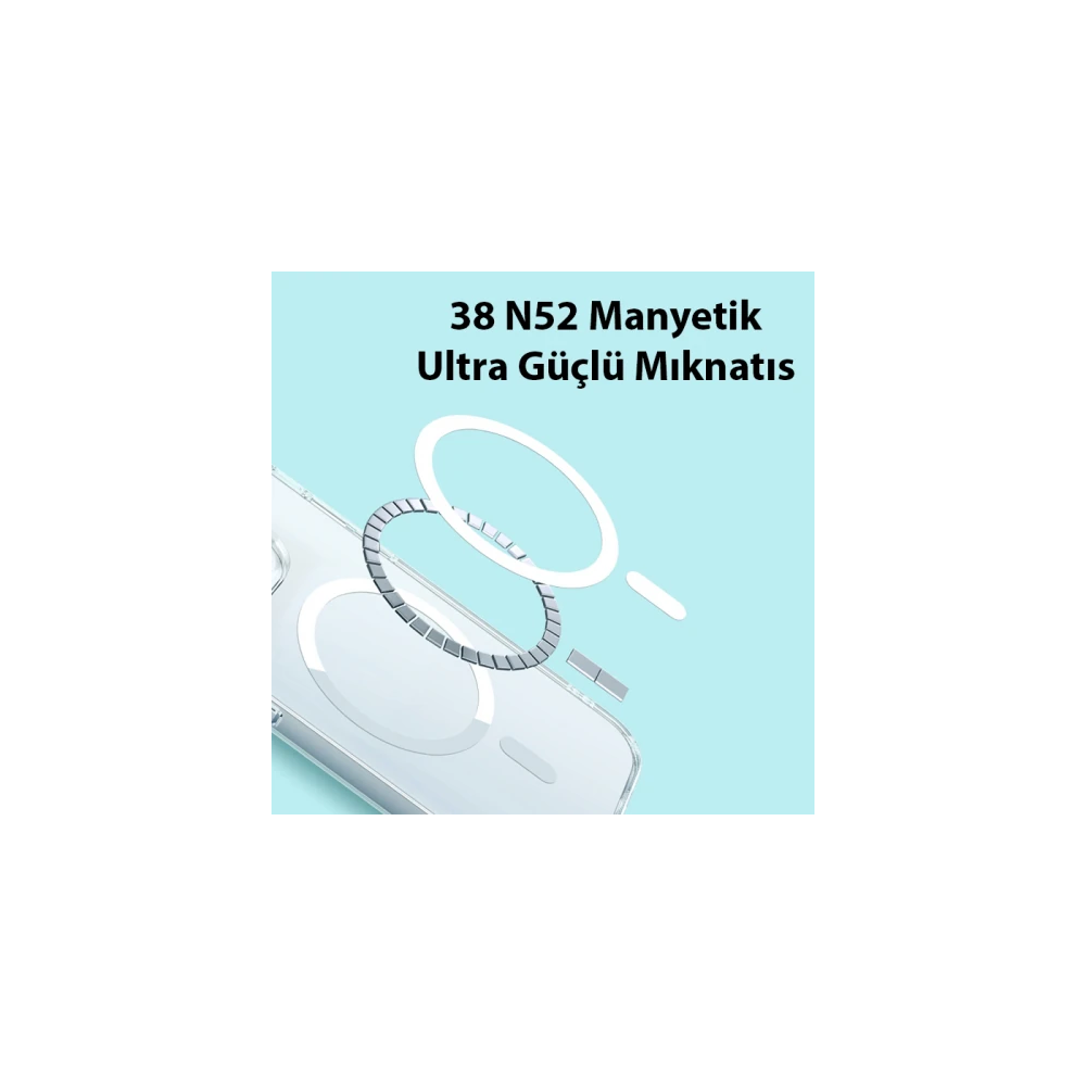 Baseus iPhone 15 Pro Crystal Serisi Manyetik Magsafe Silikon Kılıf + T