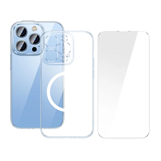 Baseus iPhone 15 Pro Max Crystal Serisi Manyetik Magsafe Silikon Kılıf