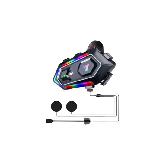 Yeni Nesil Bluetooth 5.3 Motosiklet Intercom RGB Işıklı 1000m Mesafeli