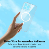 Baseus iPhone 15 Pro Max Crystal Serisi Manyetik Magsafe Silikon Kılıf