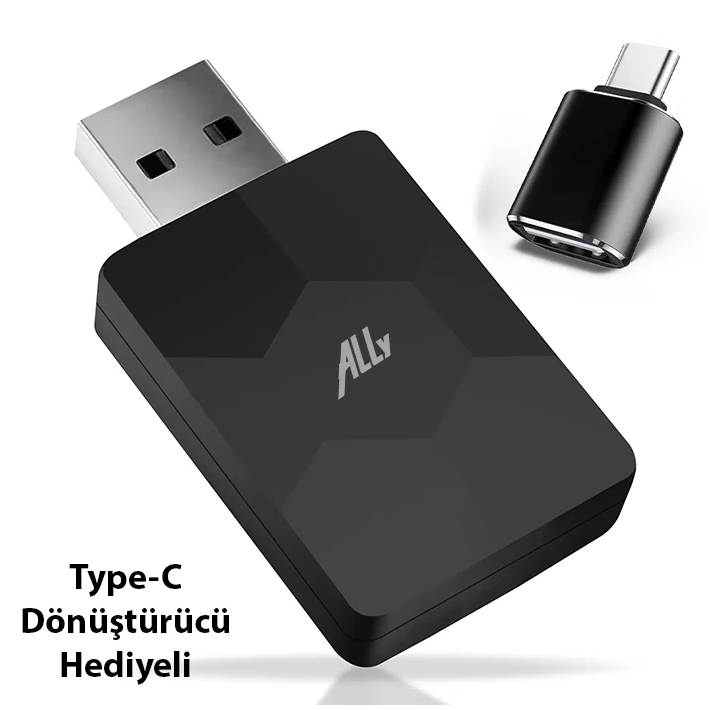 ALLY Kablosuz Car Play Adaptörü Apple Ve Android Cihazlar Için Wireles