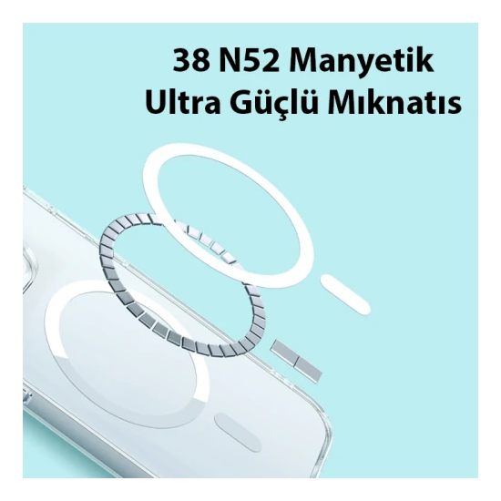 Baseus iPhone 15 Pro Max Crystal Serisi Manyetik Magsafe Silikon Kılıf