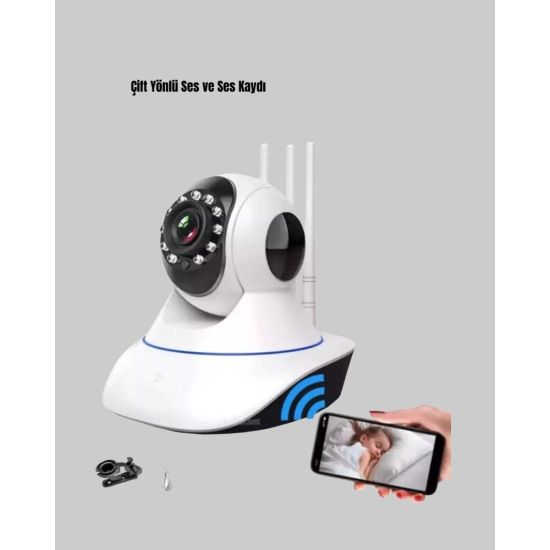 Full HD Akıllı IP Kamera – Gece Görüşlü Hareket Sensörlü Çift Yönlü Se