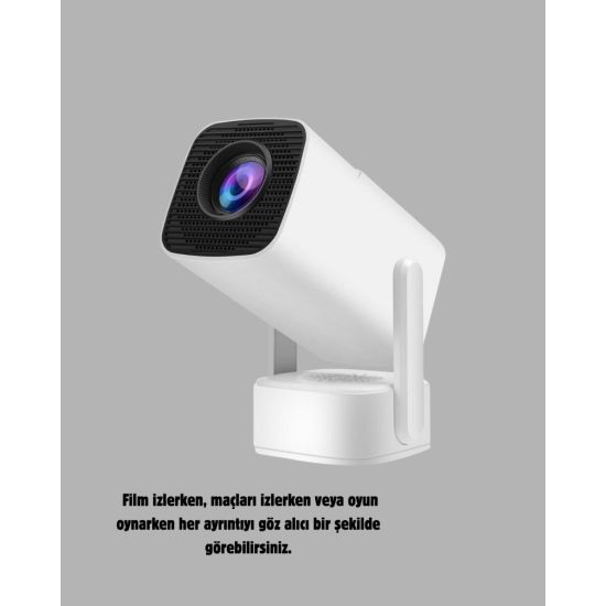 HD 720p Projeksiyon Cihazı – Geniş Ekran 10.000 Saat Ampul Ömrü Ev Sin