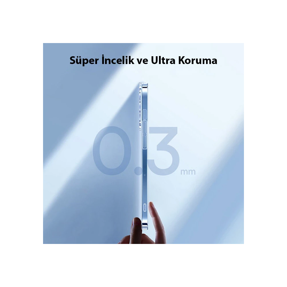 Baseus iPhone 15 Crystal Serisi Silikon Kılıf + Tempered Ekran Koruyuc
