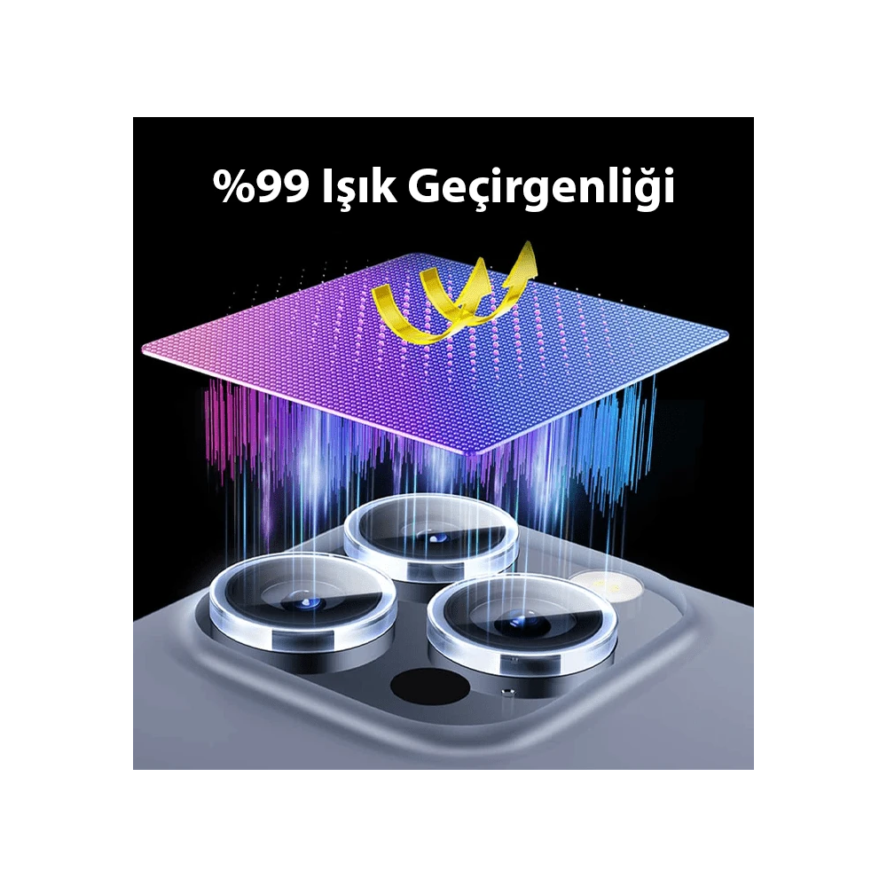 Baseus iPhone 15/15 Plus için Sapphire Serisi HD Cam Kamera Koruyucu
