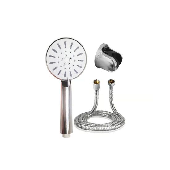 Spiral Hortumlu 4 Kademeli Krem El Duşu Başlığı Banyo Duş Seti