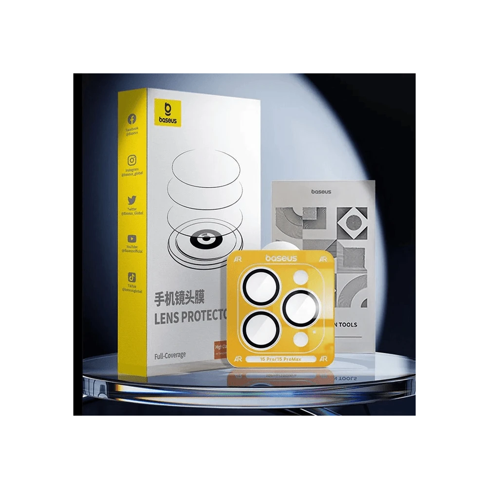 Baseus iPhone 15 Pro/15 Pro Max için Corning Serisi HD Cam Kamera Koru