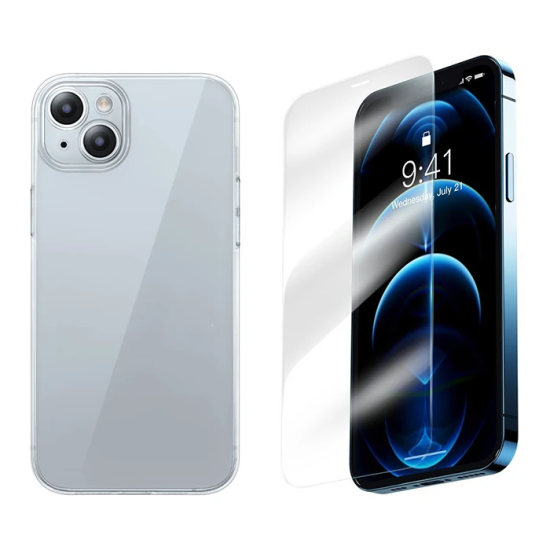 Baseus iPhone 15 Corning Serisi Silikon Kılıf + Tempered Ekran Koruyuc