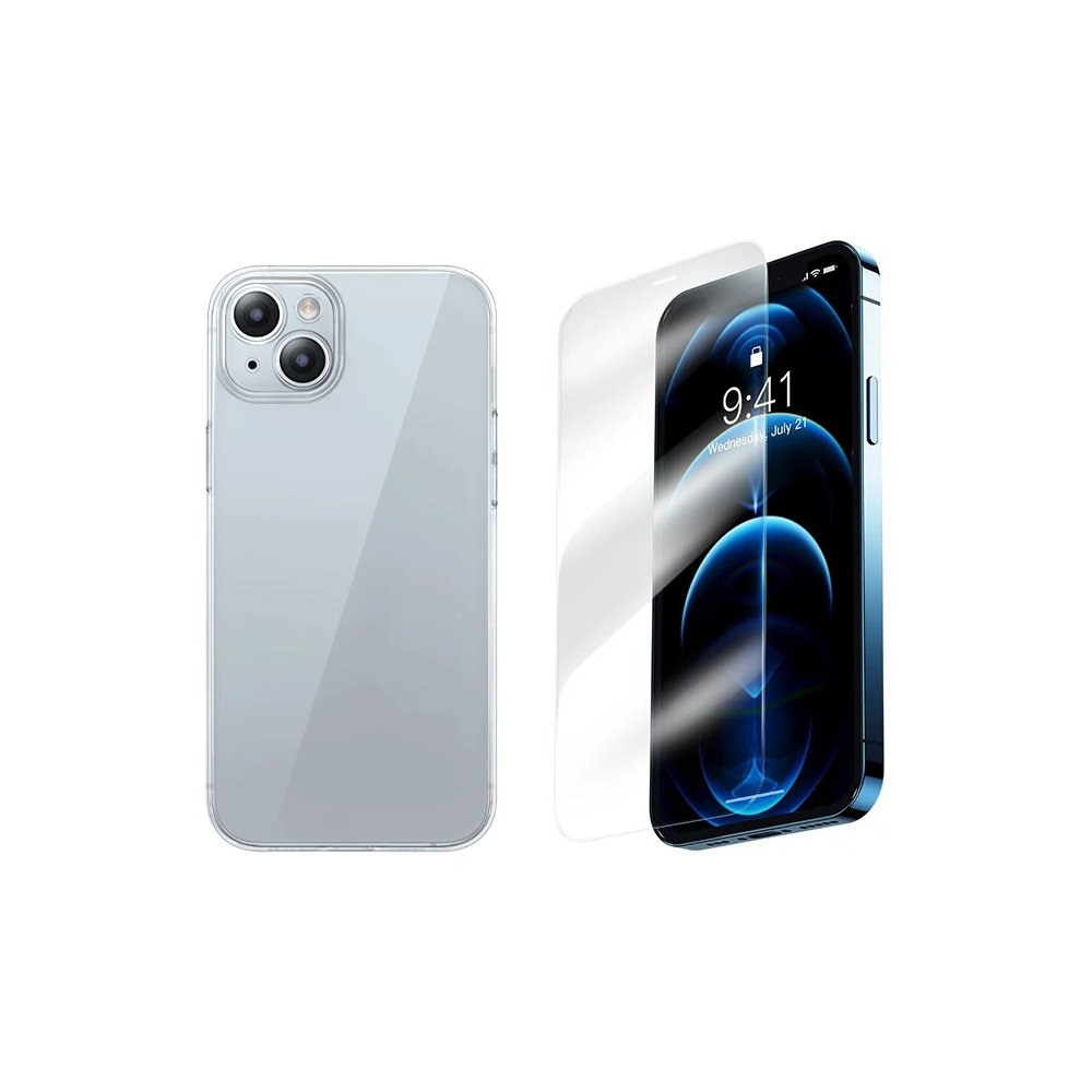 Baseus iPhone 15 Corning Serisi Silikon Kılıf + Tempered Ekran Koruyuc