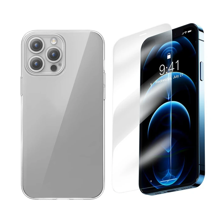 Baseus iPhone 15 Pro Max Corning Serisi Silikon Kılıf + Tempered Ekran