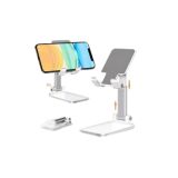 Ayarlanabilir Ergonomik Katlanabilir Masaüstü Telefon Tutucu Beyaz