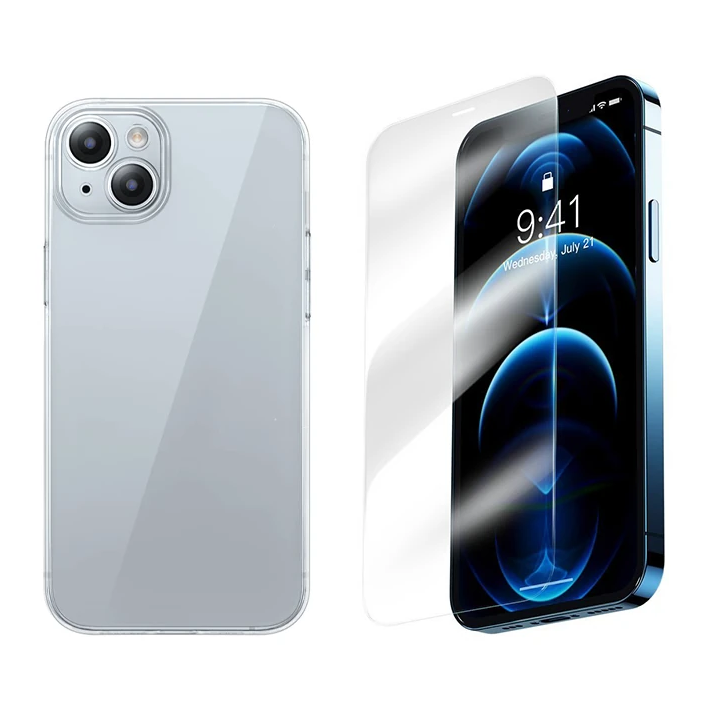 Baseus iPhone 15 Plus Corning Serisi Silikon Kılıf + Tempered Ekran Ko