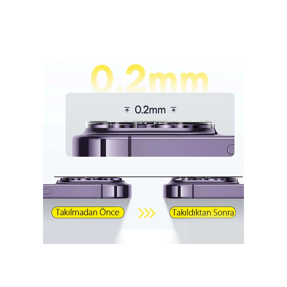 Baseus iPhone 15/15 Plus için Crystal Serisi HD Cam Kamera Koruyucu 2 