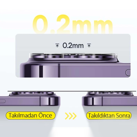 Baseus iPhone 15 Pro/15 Pro Max için Crystal Serisi HD Cam Kamera Koru