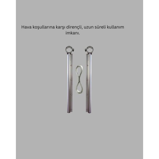 Kare Küpeşte Uyumlu Balkon Çamaşır Askısı 25x60 cm Beyaz Pratik