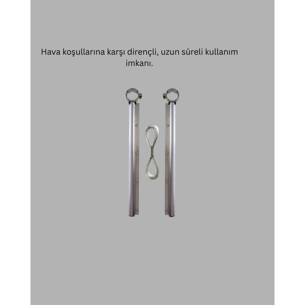 Kare Küpeşte Uyumlu Balkon Çamaşır Askısı 25x60 cm Beyaz Pratik