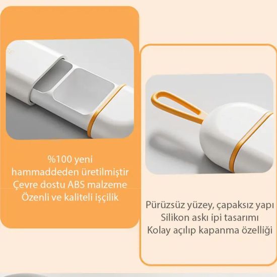 EZERE Taşınabilir 3 Bölmeli Nem Geçirmez Mini Hapİlaç Saklama Kutusu -