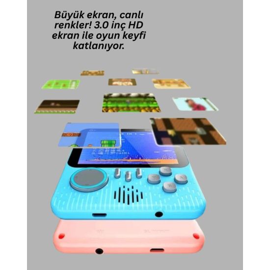 Şarjlı 3.5 İnç Retro Oyun Konsolu