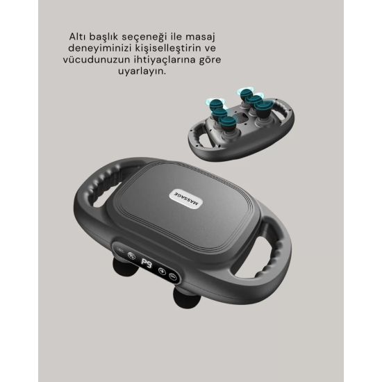 2000 mAh Şarjlı Masaj Tabancası 6 Başlık Ayarlı Güçlü Masaj Cihazı