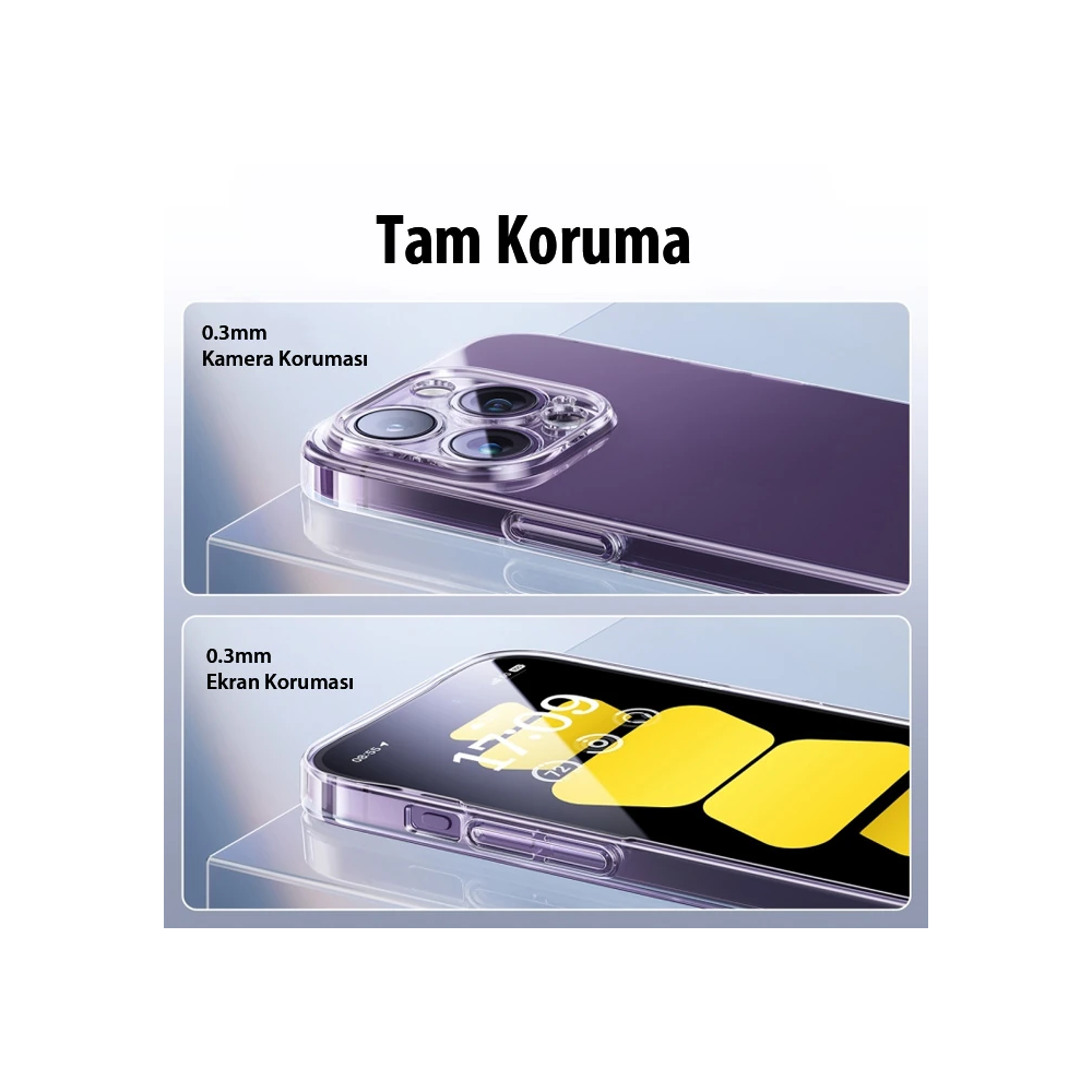 Baseus iPhone 15 Pro Max Lucent Serisi Ultra İnce Transparan Kılıf