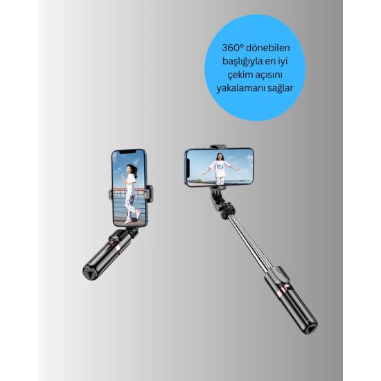Bluetooth Selfie Çubuğu – Katlanabilir Uzaktan Kumandalı