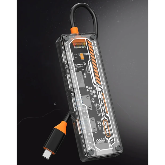 ALLY 6in1 Type-c To USB3.0 + USB2.0 + Type-c PD 100W + HDMI + VGA + 3.