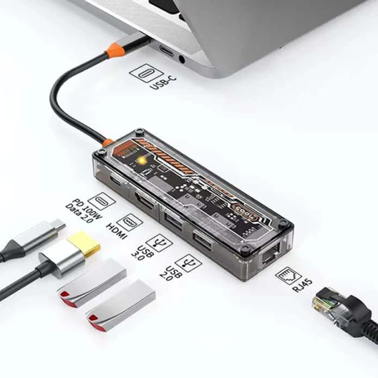 ALLY 5in1 Type-c To USB3.0 + USB2.0 + Type-c PD 100W + HDMI + Ethernet