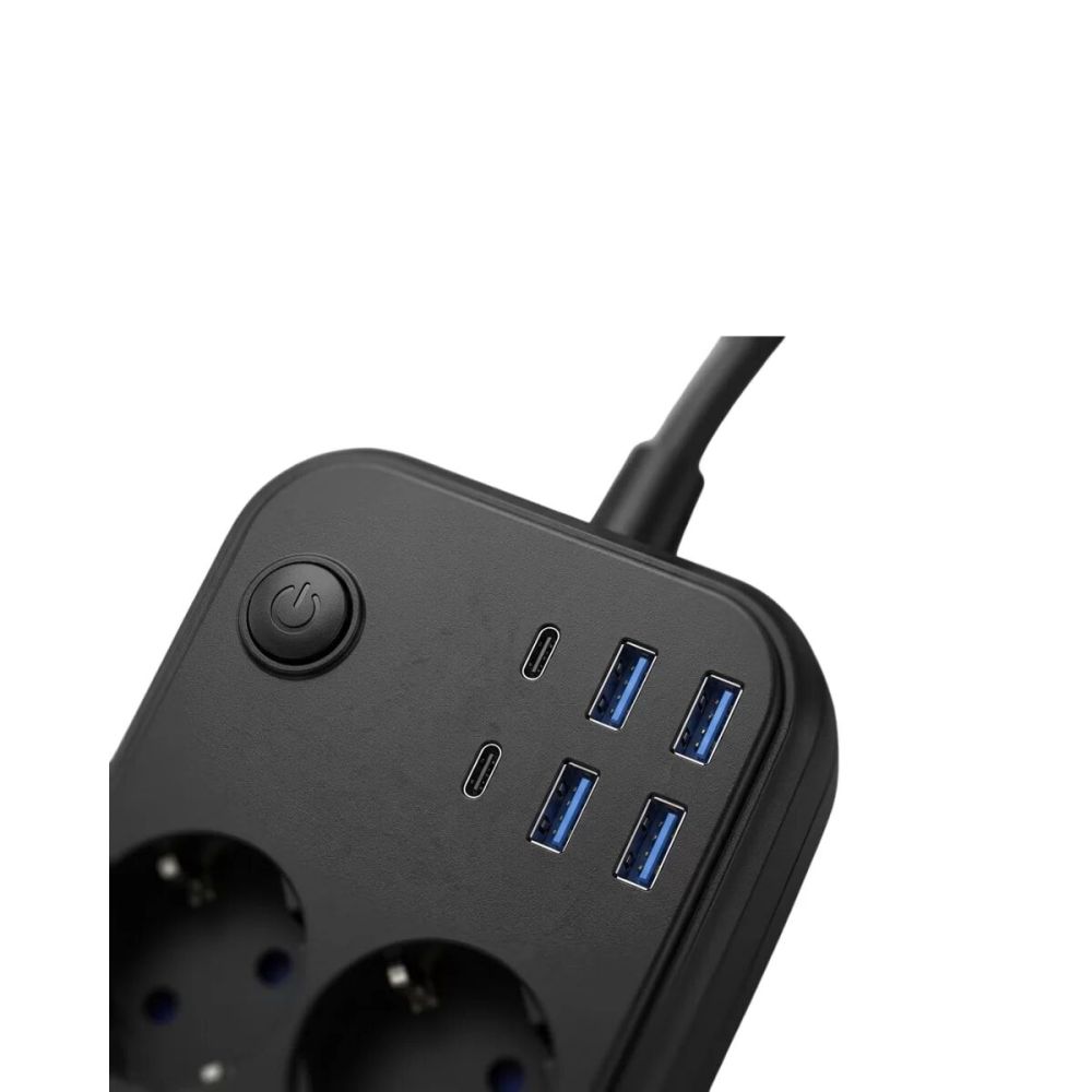 Akım Korumalı Uzatma Prizi 4 USB 2 Type C Dayanıklı ve Güvenli Tasarım