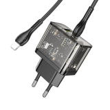 HOCO N34 PD20W USB+Type-C + iPhone Lightning Kablo Hızlı Şarj Adaptör 