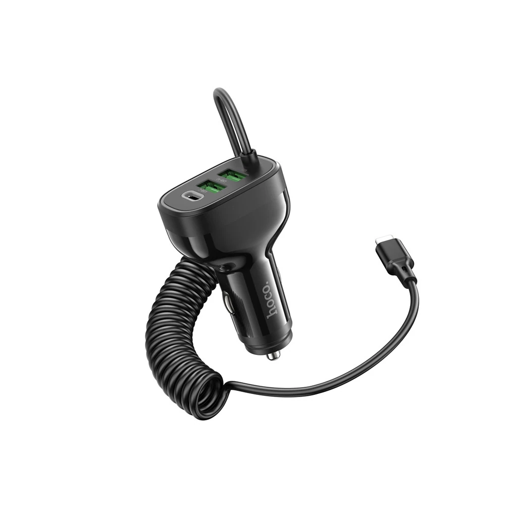 HOCO NZ11A 30W 2 USB+ Type-C Girişli iPhone Kablolu Araç Çakmaklık Şar