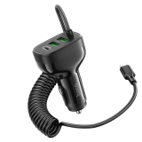HOCO NZ11A 30W 2 USB+ Type-C Girişli iPhone Kablolu Araç Çakmaklık Şar