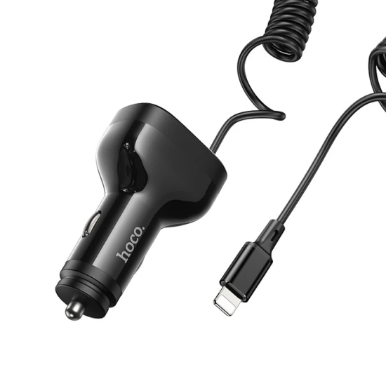 HOCO NZ11A 30W 2 USB+ Type-C Girişli iPhone Kablolu Araç Çakmaklık Şar