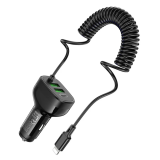 HOCO NZ11A 30W 2 USB+ Type-C Girişli iPhone Kablolu Araç Çakmaklık Şar
