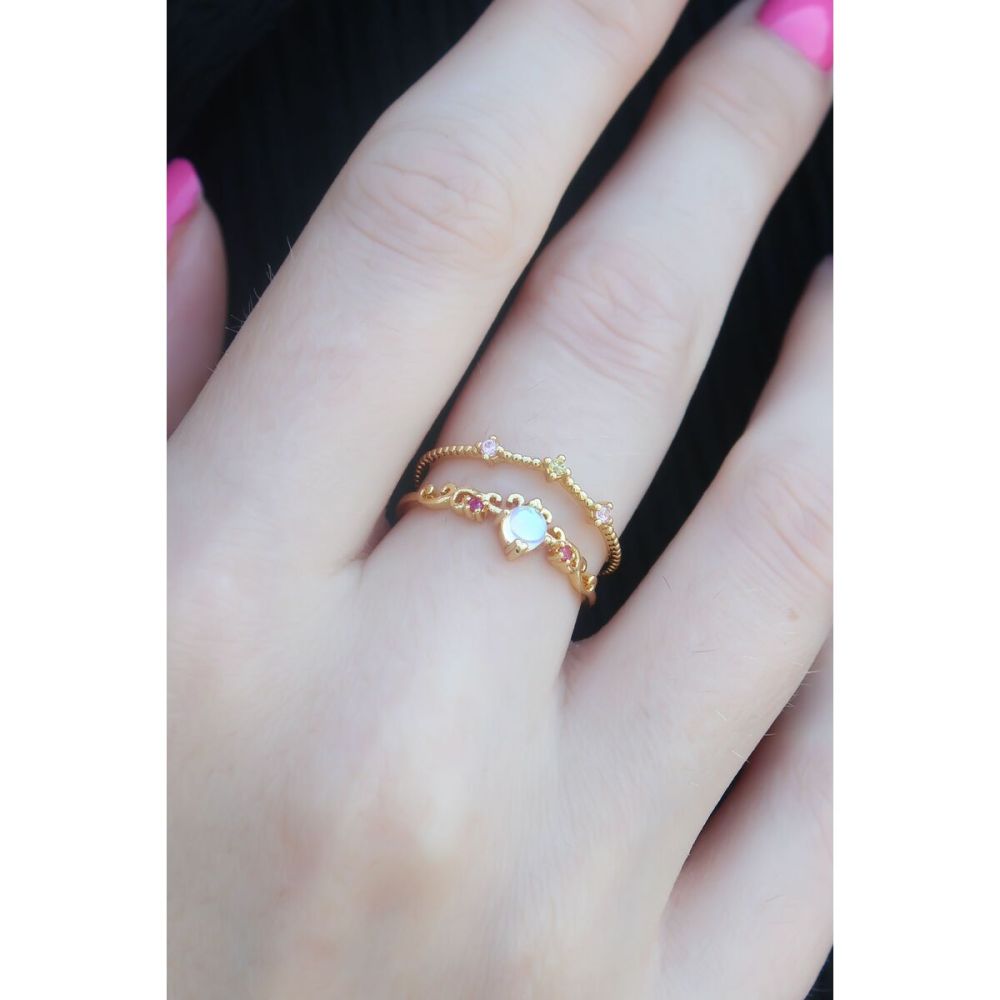 316L Çelik Gold Renk Zincir Zirkon Taşlı Mix Renk Güneş Model Kadın Ko
