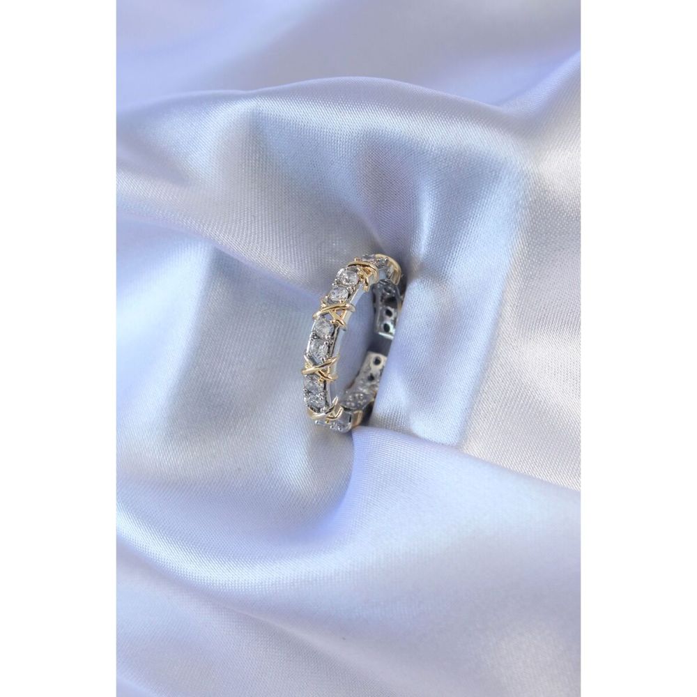 Pirinç Charm Zirkon Taşlı Yıldız Model Gold Renk Kadın Bileklik