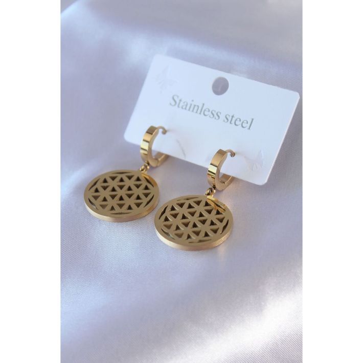 316L Çelik Gold Renk Zincir Model 3D İnci Kalp Model Kadın HalHal