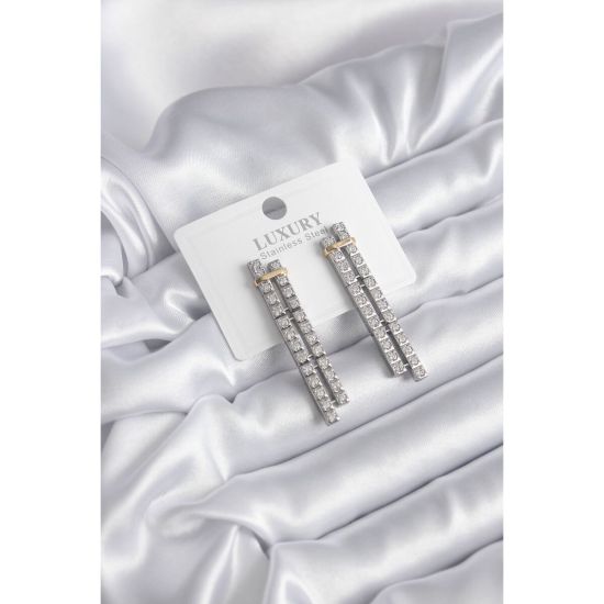 Siyah Renk Pirinç Vintage Kadın Küpe