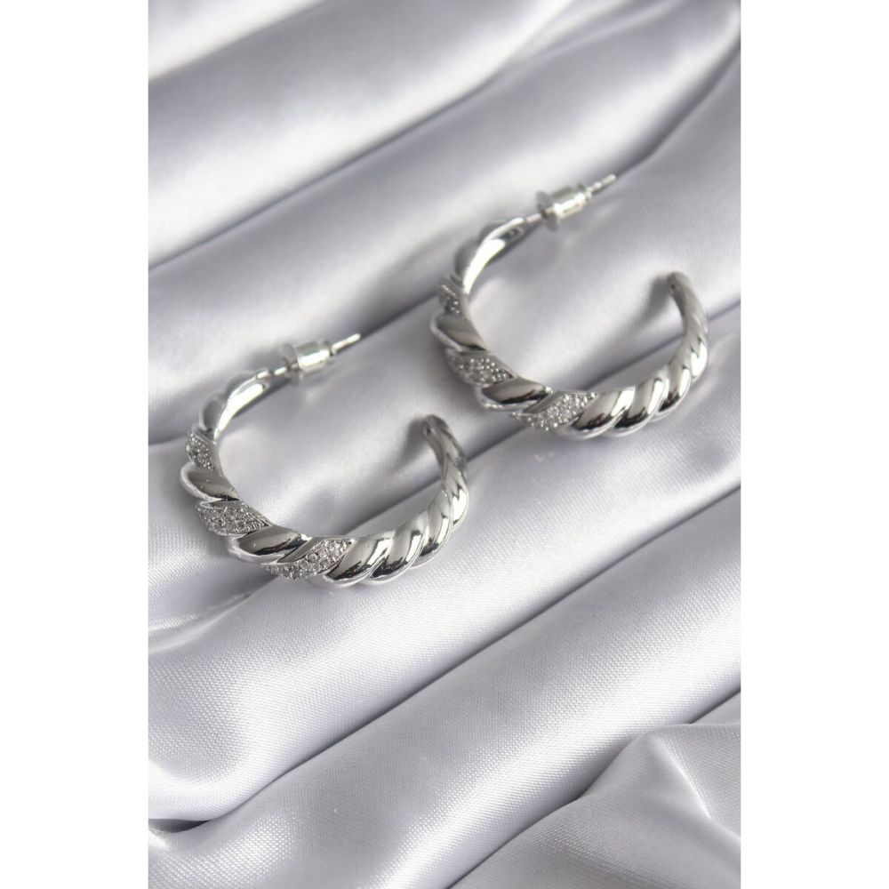 316L Cerrahi Çelik Zirkon Taşlı Kalp Model Göbek Piercing