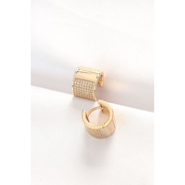 Gold Renk Pirinç Zirkon Taşlı Çiçek Model Kadın Bileklik
