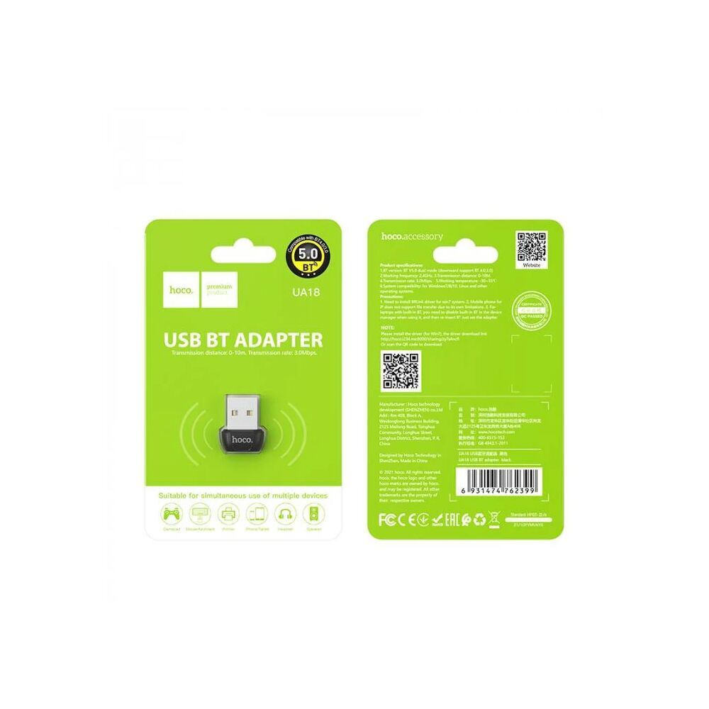 HOCO UA18 3.0Mbps USB Bluetooth 5.0 Adaptör