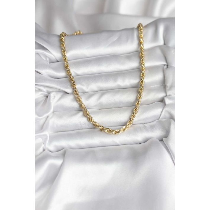 14K Gold Renk Kaplama Kalın Zincir Model CM Kadın Kolye