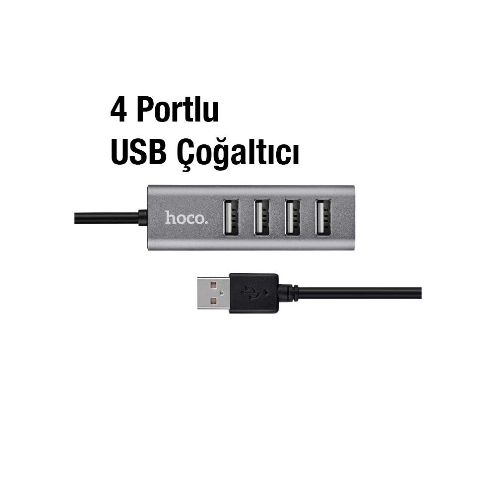HOCO HB1 80cm Kablolu 4 Portlu USB Çoğaltıcı HUB Adaptör