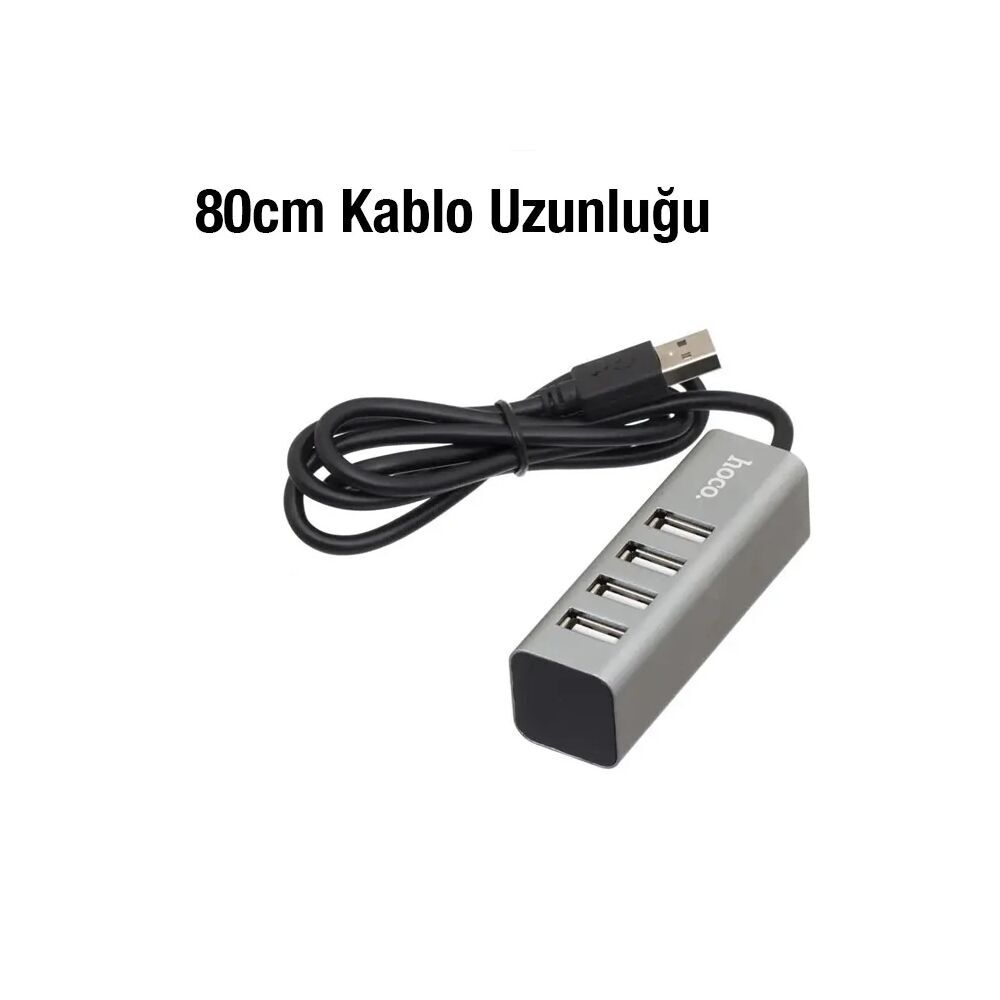HOCO HB1 80cm Kablolu 4 Portlu USB Çoğaltıcı HUB Adaptör