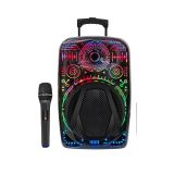 8 İnç Taşınabilir Karaoke Hoparlör Mikrofonlu RGB Işıklı Bluetooth Spe