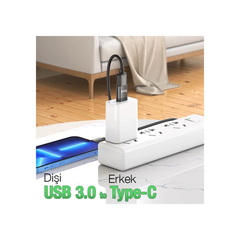 HOCO UA17 Erkek Type-C to Dişi USB Dönüştürücü Çevirici Adaptör